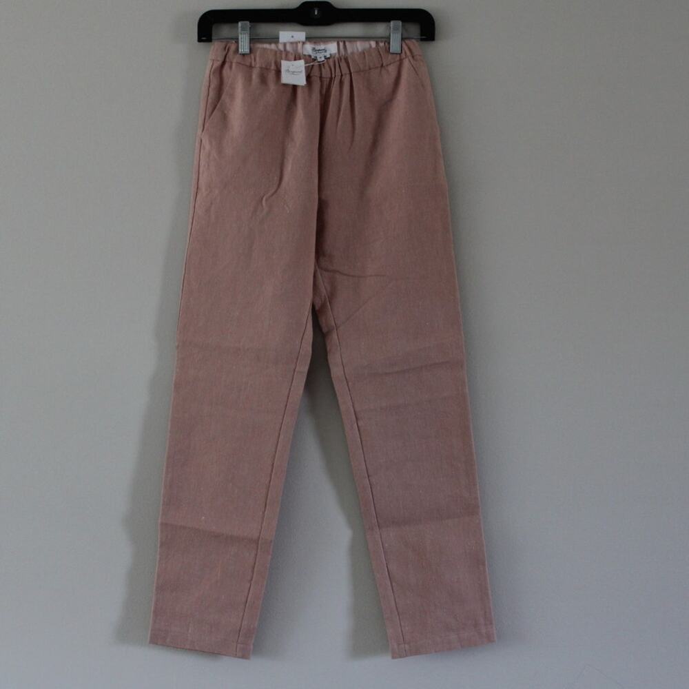 NWT Bonpoint Mikki Cotton Linen Pants Straight Leg Pink‎ 12 Girls